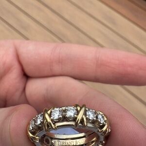 Tiffany & Co. Two-Tone Diamond X-Accent Eternity Ring - Gold and White